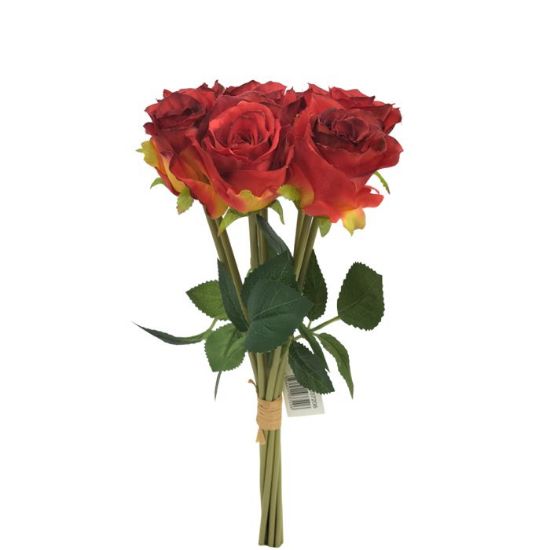 ROSE BUNDLE (8 HEADS) RED/ORANGE
