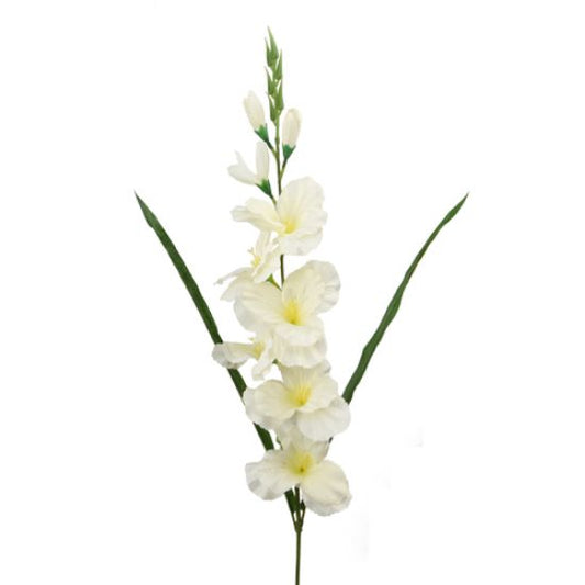 78cm GLADIOLUS SPRAY IVORY