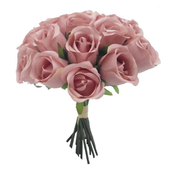 30cm LARGE ROSEBUD BUNDLE (18 STEMS) VINTAGE PINK