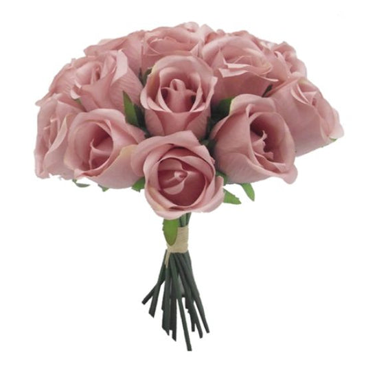30cm LARGE ROSEBUD BUNDLE (18 STEMS) VINTAGE PINK