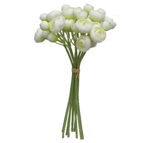 30cm MINI RANUNCULUS BUNDLE IVORY