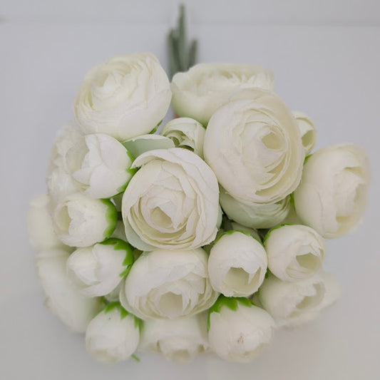 30cm MINI RANUNCULUS BUNDLE IVORY